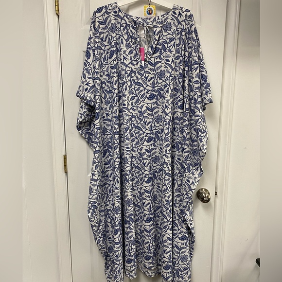 Liberty & Justice The Sis Bindu Boubou, NWT, Oversized XXL, Blue & White - Picture 3 of 10